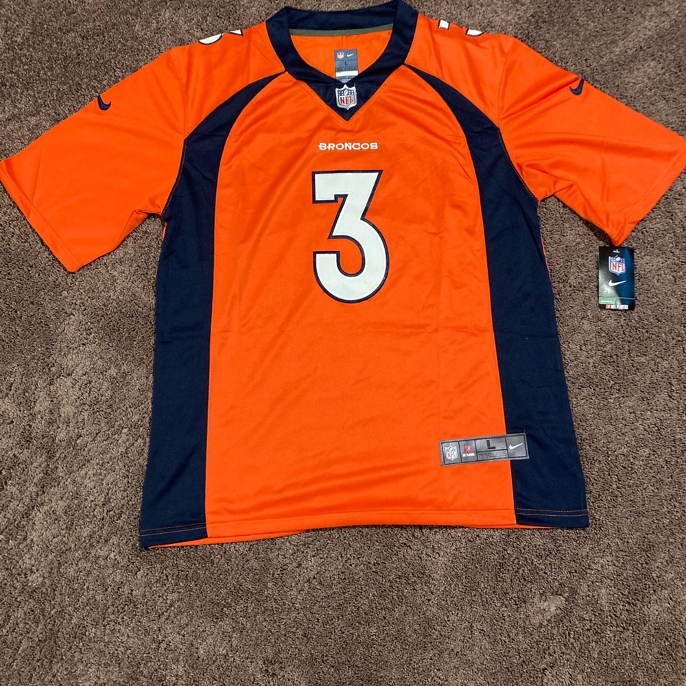 Denver Broncos Russell Wilson Jersey. Mens Large. New. Stitched.